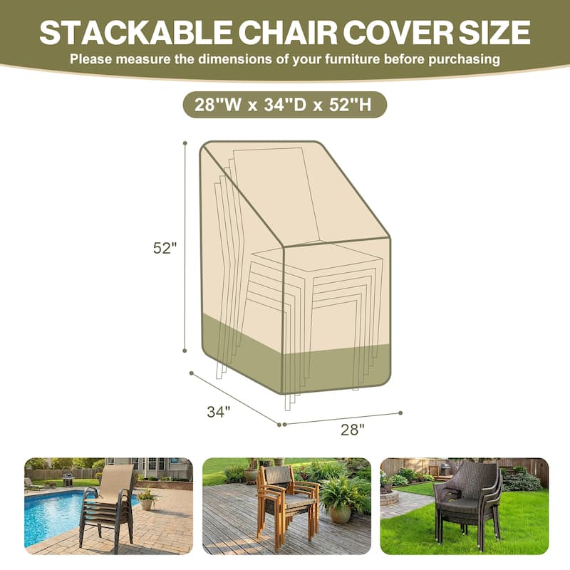 Aoodor Heavy Duty Patio Chair Cover with Air Vents for Stackable Dining Chairs/ Rocking Chair/ Outdoor Swivel
