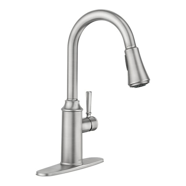 Moen 87801 Conneaut 1.5 GPM Single Hole Deck Mounted Pull Down Kitchen Faucet with Reflex and Power Clean