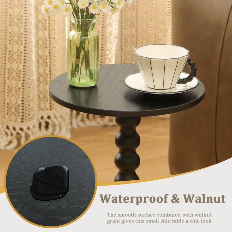 Round Side Table - 11.8"D x 11.8"W x 21.6"H