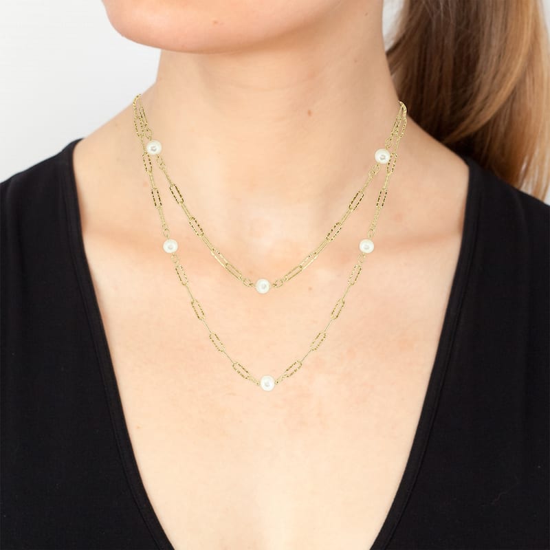 EFFY Gold over Sterling Silver Fresh Water Pearl Necklace - 36 Inch
