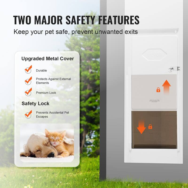Dog Door for Sliding Glass Door, 75 7/8"-80 11/16" Adjustable Height Doggy Door for Sliding Doors, for Large-Sized Dogs