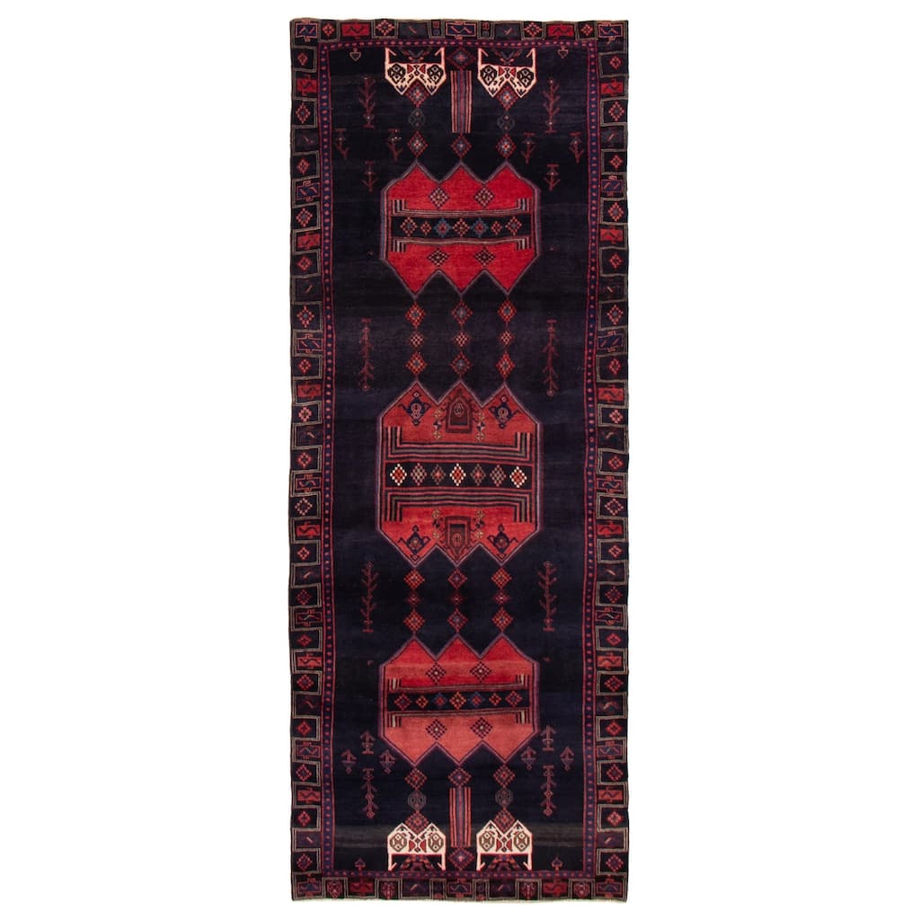 ECARPETGALLERY Hand-knotted Konya Anatolian Dark Navy Wool Rug - 4'5 x 10'9