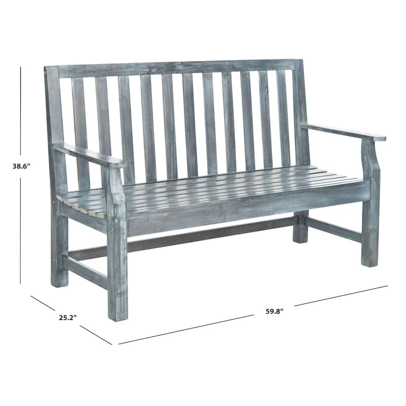 SAFAVIEH Outdoor Arushi Acacia Wood Bench - 60Wx25Dx39H