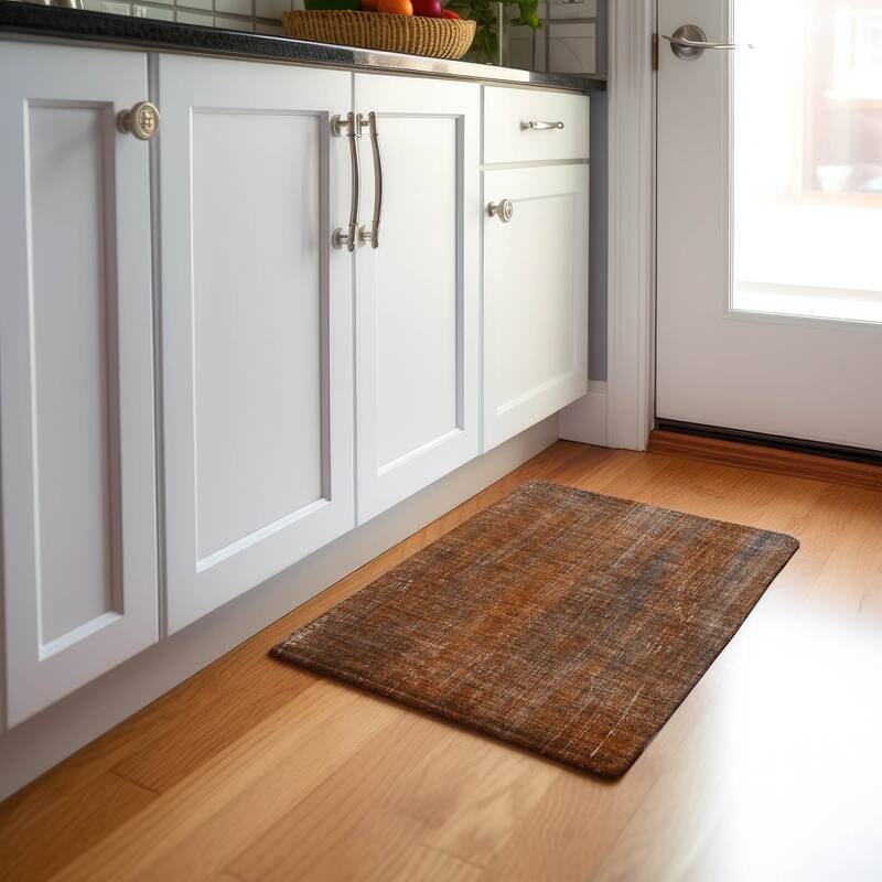 Premium Washable Super Soft Solid Abstract Mayfield Rug - Paprika - 1' 8" x 2' 6" - Rectangle