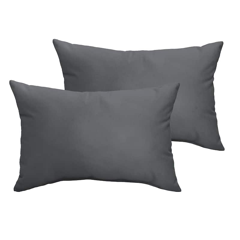 Sunbrella Canvas Charcoal Indoor/Outdoor Knife Edge Pillow (Set of 2)