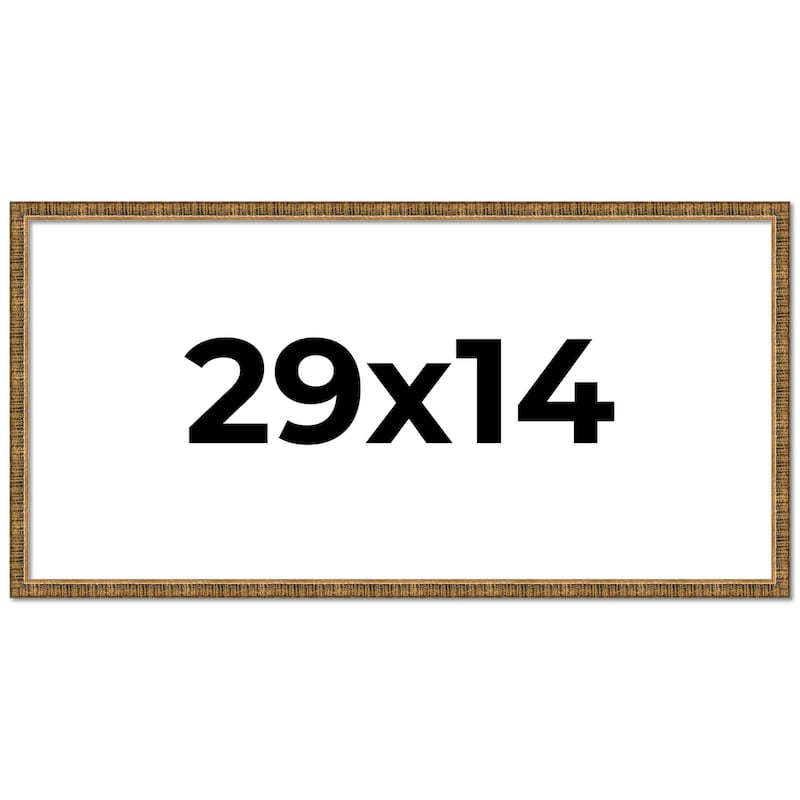 29x14 Frame Black Real Wood Picture Frame Kingsley Gold Distressed Photo Frame with UV Acrylic Foam Board Backing &