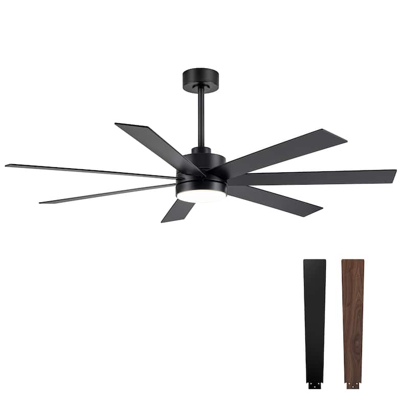 36/42/52/56/62/72/84-Inch Reversible Blade Integrated LED Ceiling Fan with Light Remote