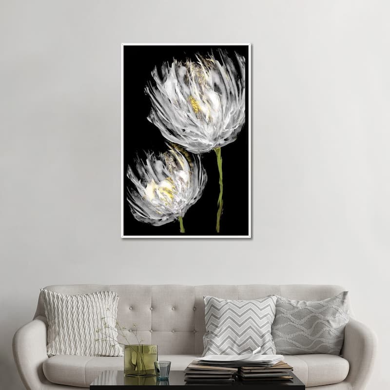 iCanvas "Tulips on Black II" by Vanessa Austin Framed Canvas Print