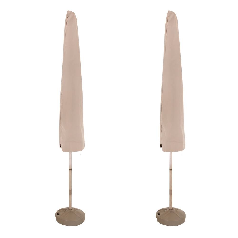 Modern Leisure Chalet Outdoor Patio and Market Umbrella Cover - Water Resistant (21 W x 8 D x 73 H inches) Beige - 2-Pack