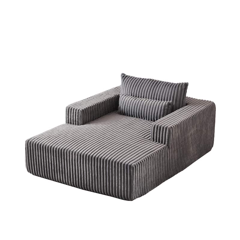 Modern 75" Corduroy Lounge Chair, Soft and Comfortable Sleeper Sofa with Pillow Support for Indoor Spaces