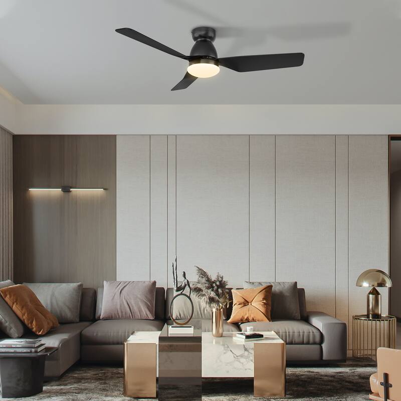 Nantes 44-inch Indoor Smart Ceiling Fan, Dimmable LED Light Kit and Remote, Works with Alexa/Google Home/Siri - N/A