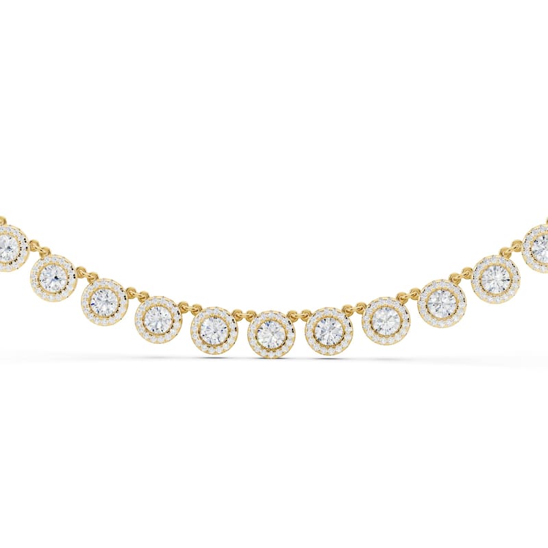 Auriya 14K Gold Lab Grown Round Halo Diamond Choker Necklace 10 2/5 ct. tw. (F-G VS)