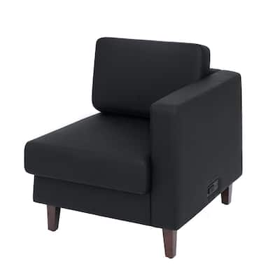 Commercial Modular Right Arm Chair with AC/USB/USB-C Chargers - 28.25"W x 31.5"D x 31.75"H