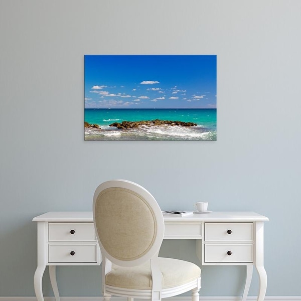 Easy Art Prints Panoramic Images's 'Surf on the beach, West Palm Beach, Florida, USA' Premium Canvas Art