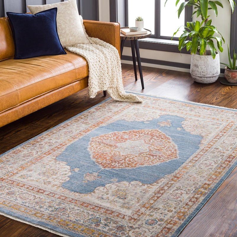 Artistic Weavers Raji Distressed Medallion Area Rug - 8' 10" x 13' - Denim