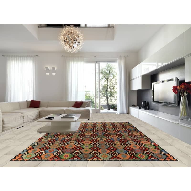 Kilim Oriental Large Area Rug Flatweave Wool Carpet - 10'3" x 16'2"