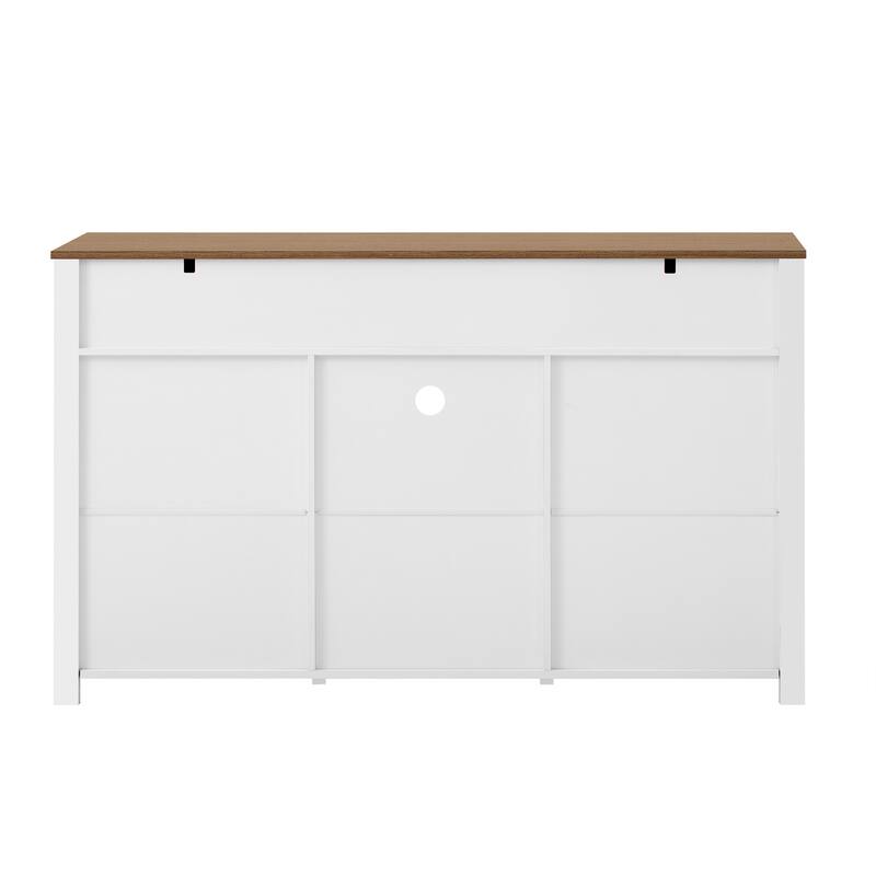 Roomfitters 55" Sideboard Buffet Cabinet with 3 Drawers and Sliding Barn Doors, Farmhouse Storage for Kitchen & Dining