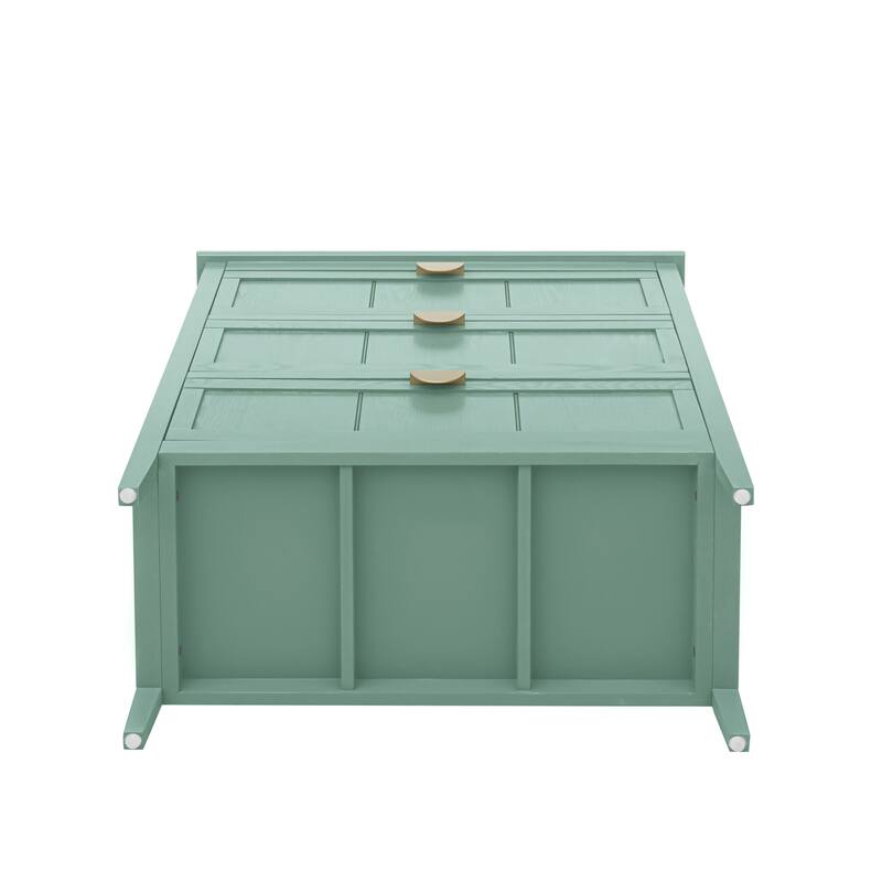 American Style 3-Drawer Vertical Chest Cabinet with Golden Handle for bedroom, living room