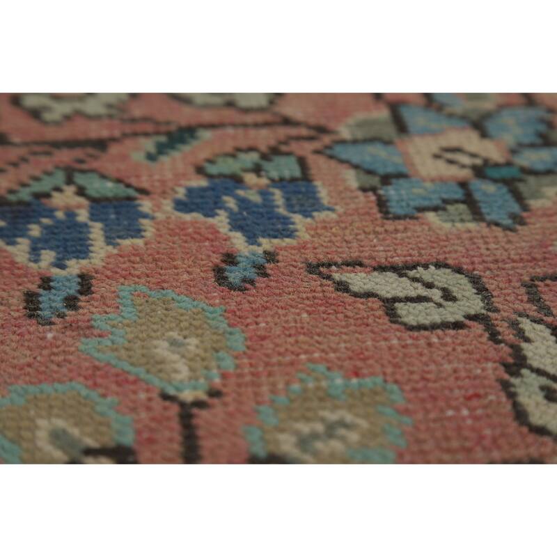 Hand Knotted Oriental 100% Wool Carpet Traditional Floral Pink Tabriz Area Rug - 9' 2'' X 6' 6''