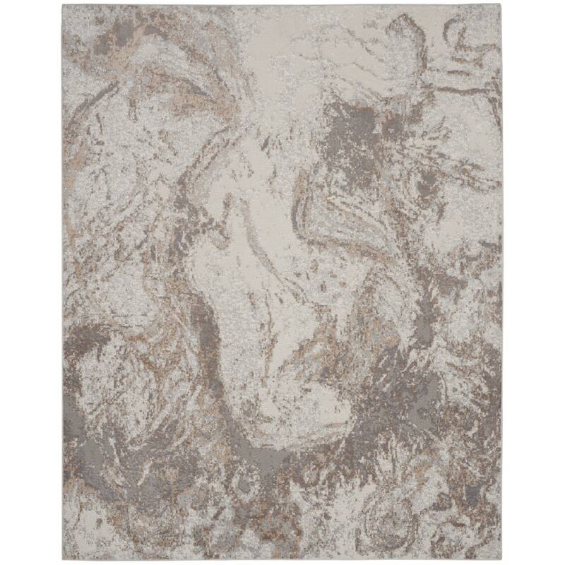 Power Loomed Abstract Modern Non Skid Low Pile Area Rug - 144' X '108' X '0.25
