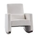 preview thumbnail 11 of 35, Julia 29.5"W Modern Solid Wood Nursery Rocking Chair with Lumbar Pillow by HULALA HOME