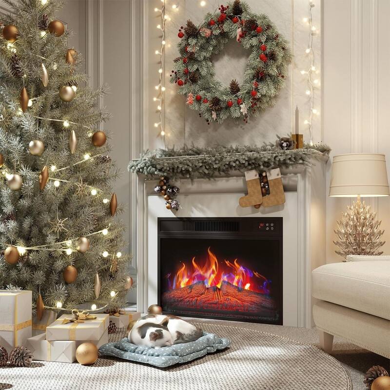 Electric Fireplace Insert with Adjustable Heating, Brightness, Timer and Overheat Protection, 1400W, CSA Listed - 23 inch
