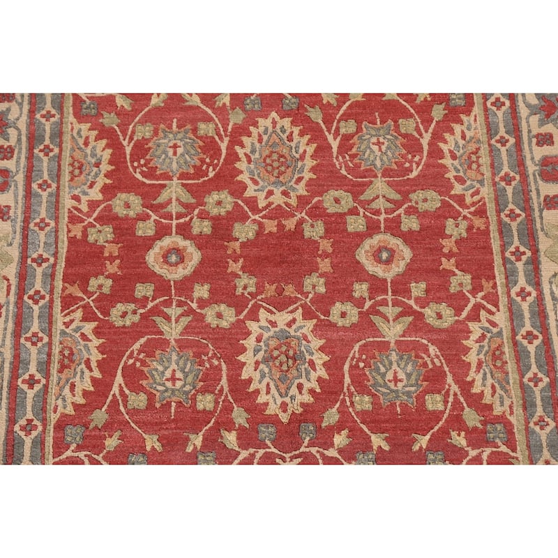 Vegetable Dye Nepalese Oriental Area Rug Hand-knotted Wool Carpet - 6'1" x 9'4"