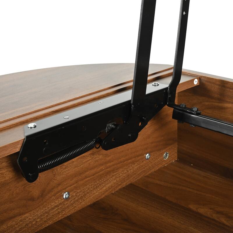 Modern Lift Coffee Table Oval Coffee Table with Hidden Compartments and Lift Tabletop, for Living Room