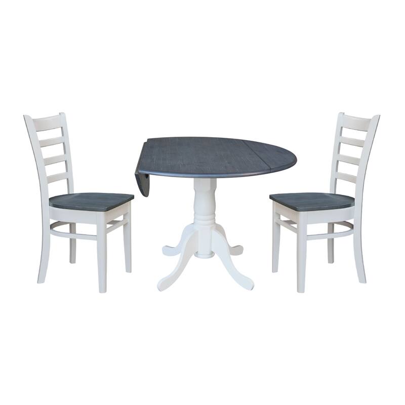 42" Dual Drop Leaf Table with Emily Side Chairs Set