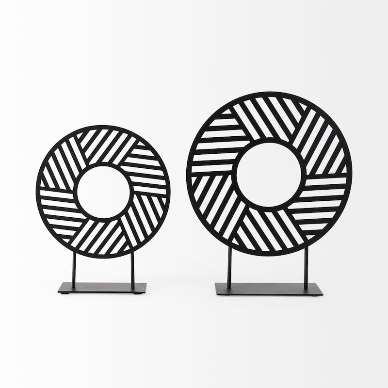 Micra Matte Black Metal Round Decorative Object