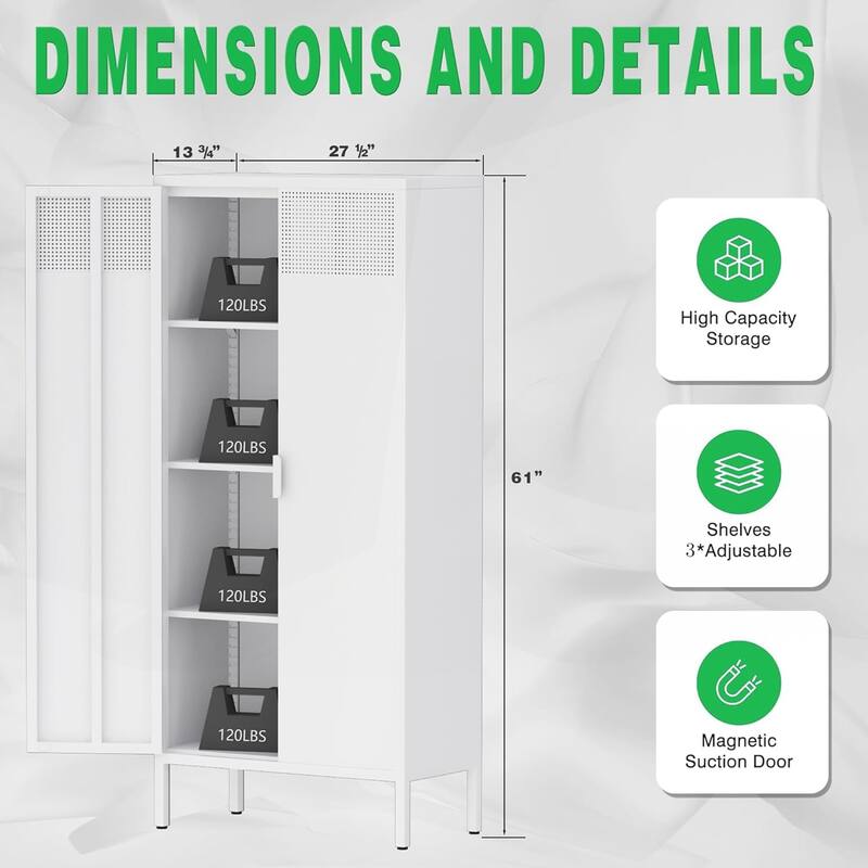 Versatile Metal Storage Cabinet with Innovative Design for Various Spaces