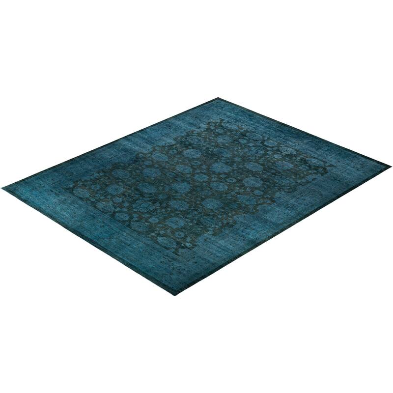 Overton Hand Knotted Wool Vintage Inspired Modern Contemporary Overdyed Brown Area Rug - 12' 1" x 14' 10"