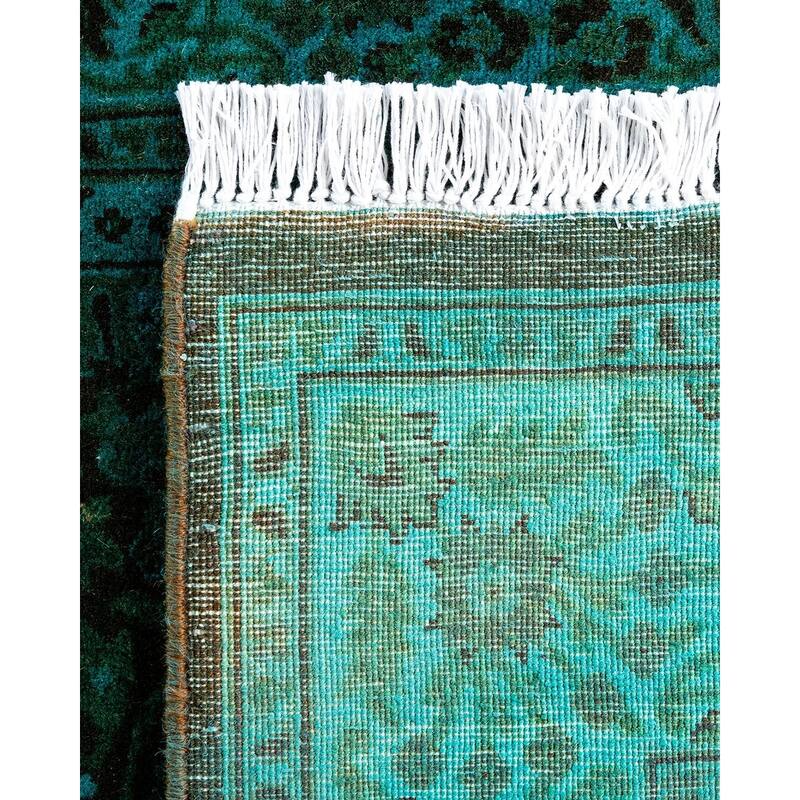 Fine Vibrance One-of-a-Kind Hand-Knotted Runner Rug - Blue, 2' 7" x 18' 5" - 2' 7" x 18' 5"