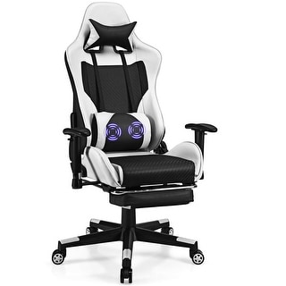 Costway Massage Gaming Chair Recliner Racing Chair w/ Massage Lumbar