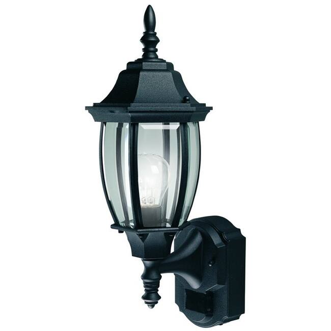 Heath Zenith 18-1/2" Tall 1 Light 180 Degree Motion Activated Outdoor - Black