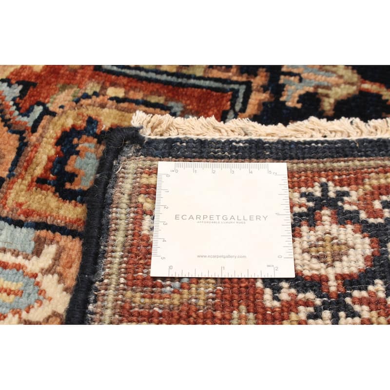 ECARPETGALLERY Hand-knotted Jules Sultane Dark Navy Wool Rug - 2'5 x 11'7