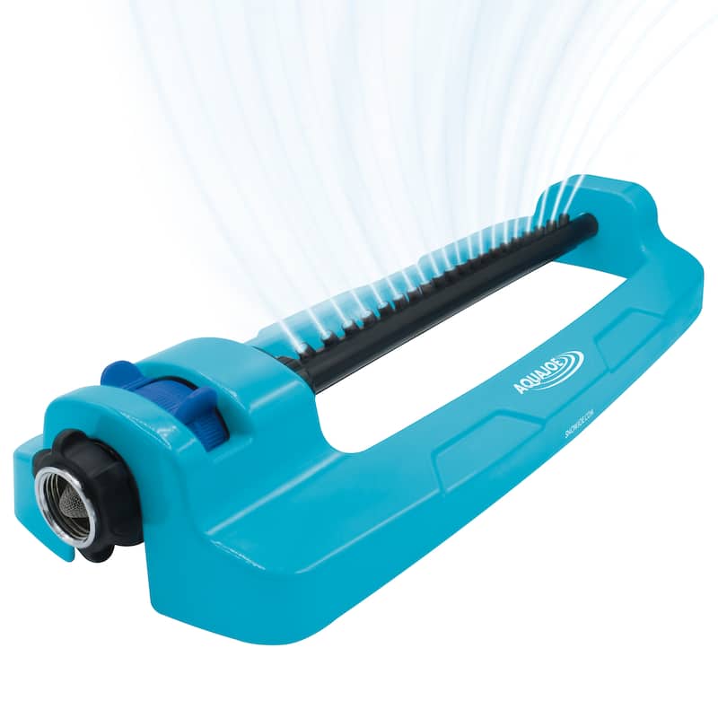 Aqua Joe Indestructible Metal Base Oscillating Sprinkler - 4,400 Sq Ft - 4,400 Sq Ft - Metal - Blue