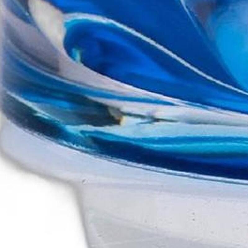 HomeRoots Set of Four Rainbow Geometric Acrylic Stemless Whiskey Glass - 3.50 in. x 3.93 in. x 3.50 in.