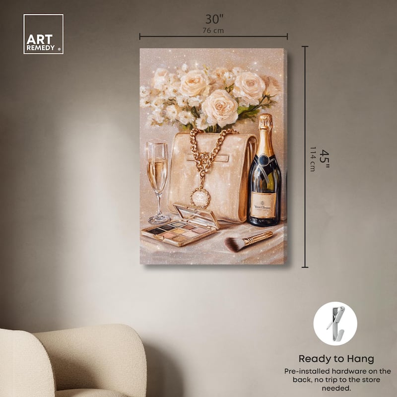 Make Up Drinks and Glam Canvas by Art Remedy, Gallery Wrapped