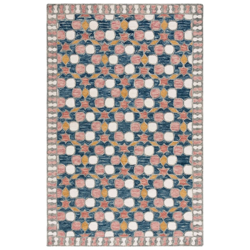 SAFAVIEH Handmade Aspen Sampana Boho Wool Rug - 8' x 10' - Grey/Pink