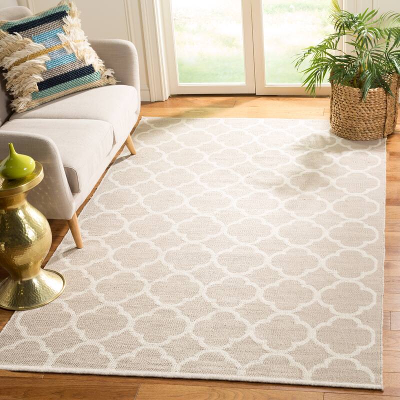 SAFAVIEH Handmade Flatweave Montauk Tristan Casual Cotton Rug - 4' x 6' - Grey/Ivory