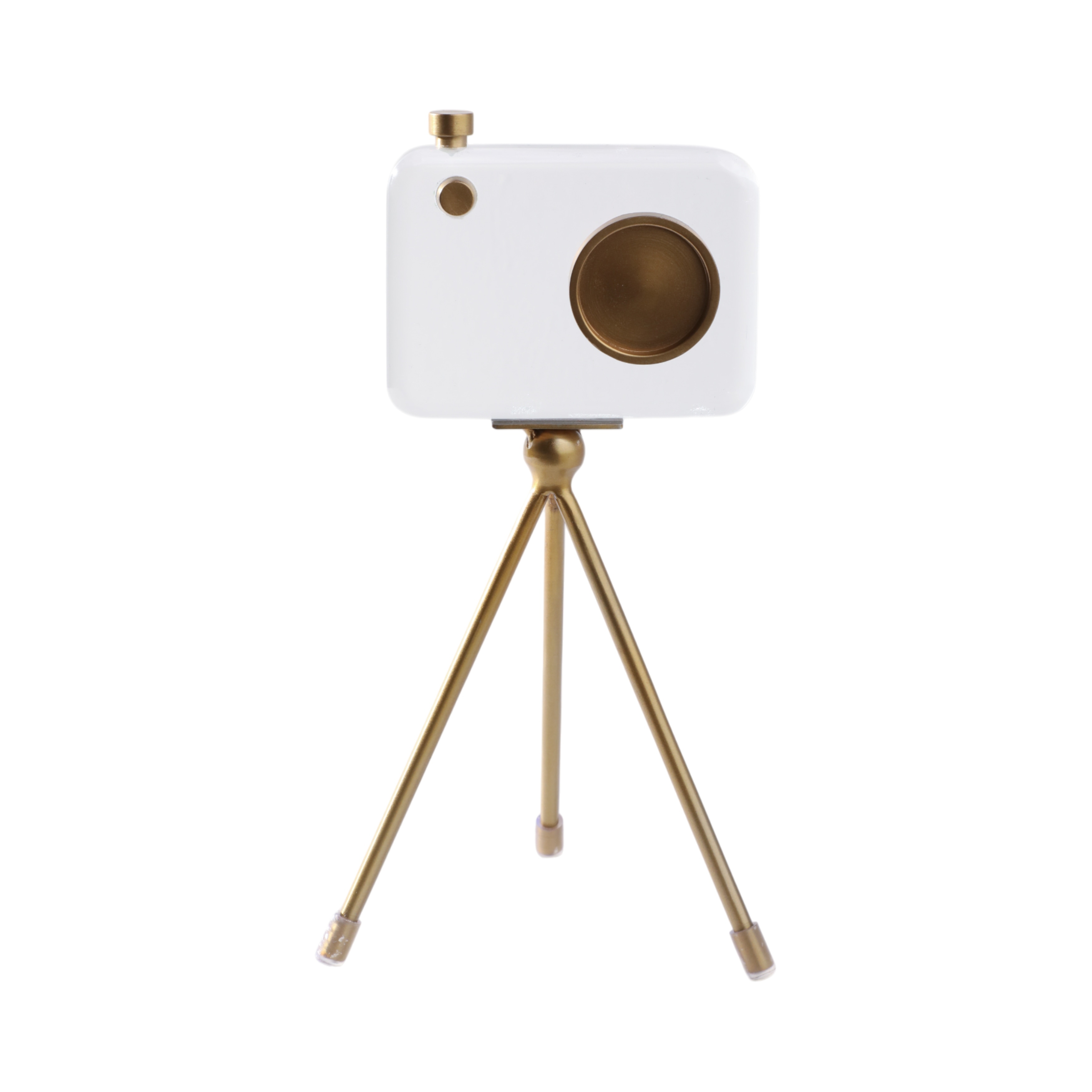 Acrylic And Brass Decorative Object Camera Sculpture - 10" Gold - 4" x 5" x 10"