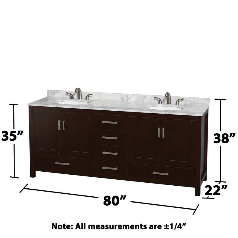Wyndham Collection WCS141480DUNOM24 Sheffield 80" Free Standing Vanity