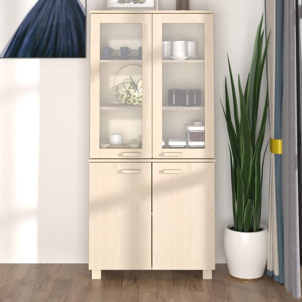 vidaXL Drawer Cabinet Display Cabinet for Living Room HAMAR Solid Wood Pine - 33.5" x 13.8" x 70.9"