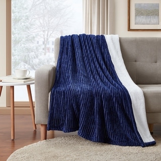 50 x 70 VCNY Home Jessica Throws Navy 50 x 70 VCNY Home Jessica Throws Navy