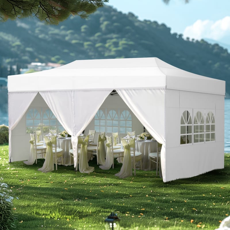 10x20FT Outdoor Canopy Tent for Events Party Wedding Waterproof Gazebo Tent with Sidewalls - 10X20FT