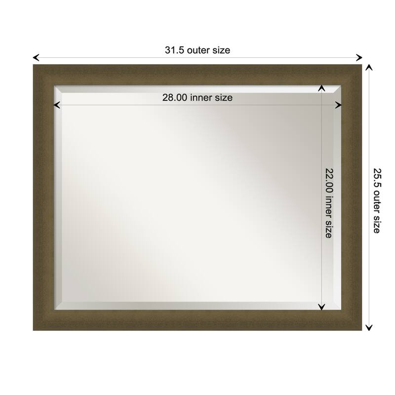 Blaine Narrow Beveled Framed Wall Mirror - Blaine Light Bronze Narrow - Glass Size 28x22