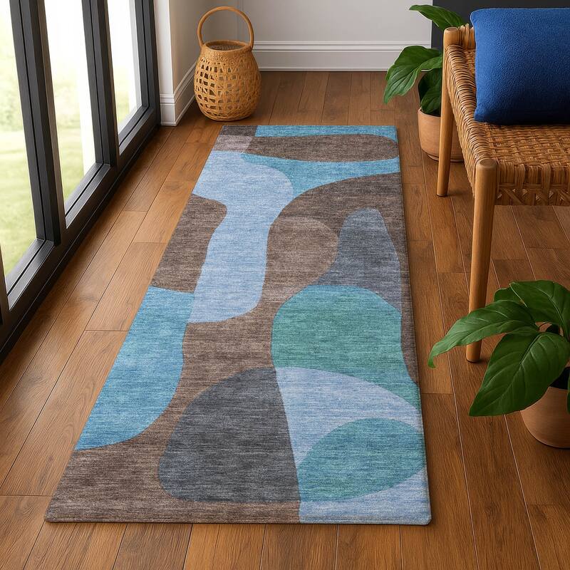 Premium Washable Super Soft Contemporary Siena Mayfield Rug - Brown - 2'3" x 7'6"