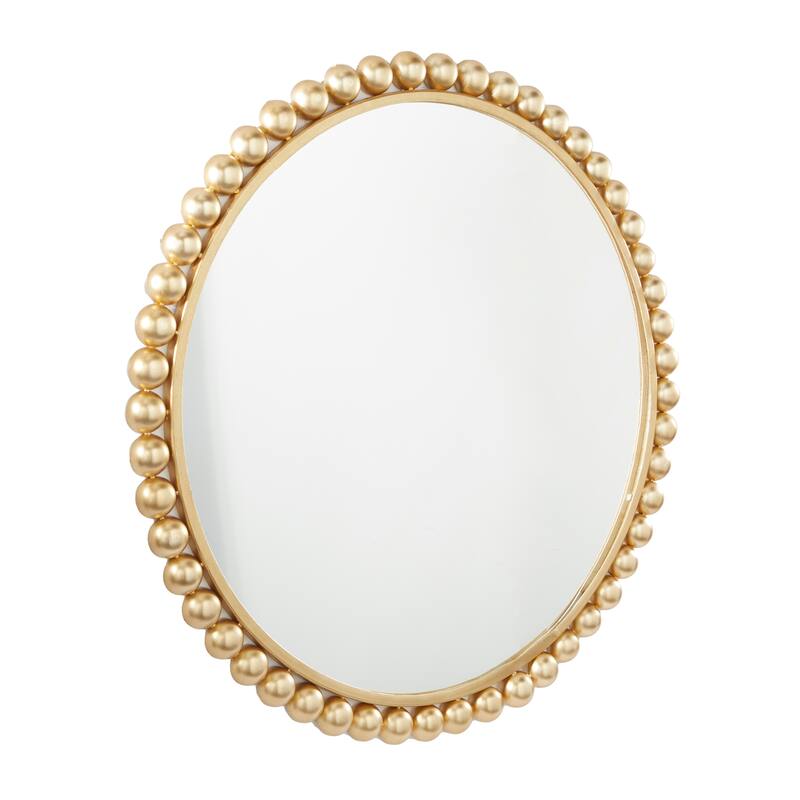 CosmoLiving by Cosmopolitan Metal Wall Mirror with Bead Detailing - Gold or Silver