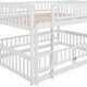 preview thumbnail 12 of 42, Contemporary Modern Style Full Over Full Low Bunk Bed,Solid Wood Bed with Fence and Ladder for Kids,Versatile Bunk Bed